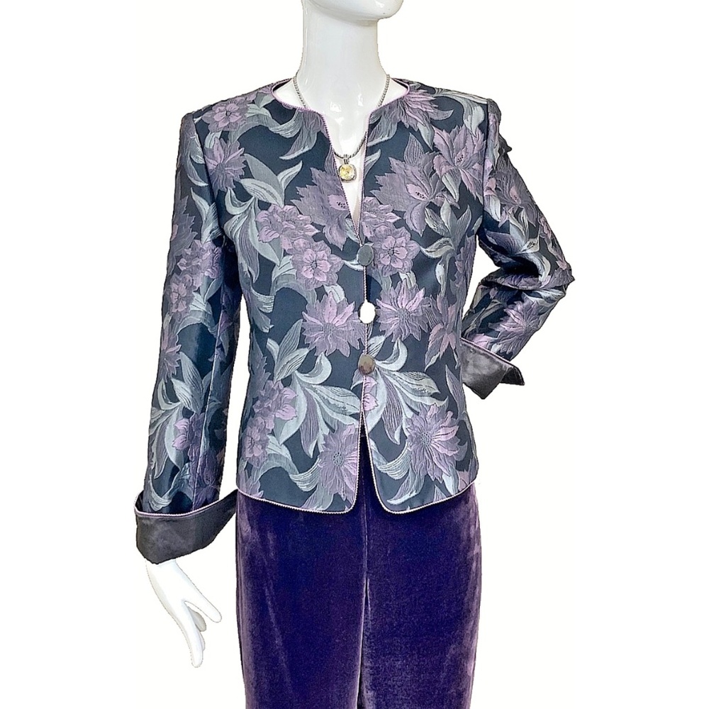 🆕🏷️ Armani Vintage Floral Silk Bend Two-Piece Ensemble Made in Italy Tags@1695 - Picture 5 of 10